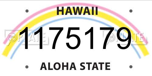 1175179 Hawaii License Plate