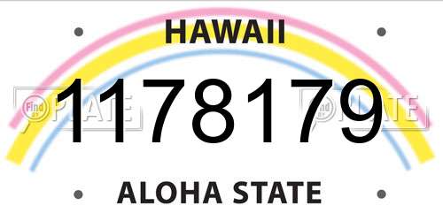 1178179 Hawaii License Plate
