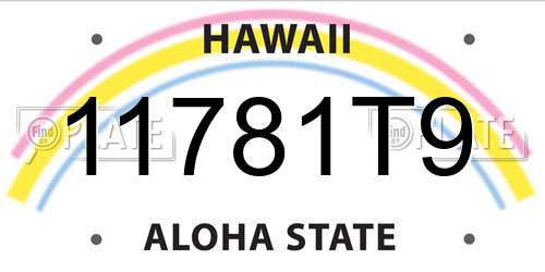 11781T9 Hawaii License Plate