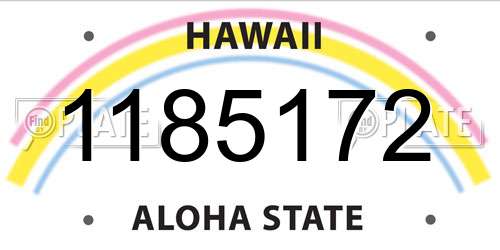 1185172 Hawaii License Plate