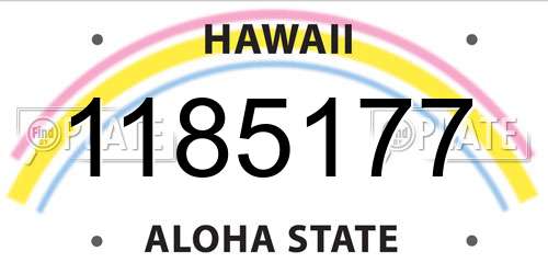 1185177 Hawaii License Plate