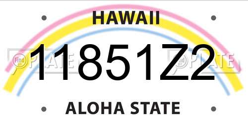 11851Z2 Hawaii License Plate