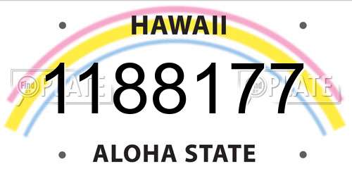 1188177 Hawaii License Plate