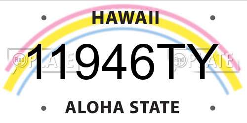 11946TY Hawaii License Plate