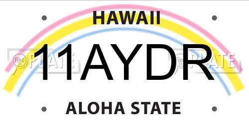 11AYDR Hawaii License Plate