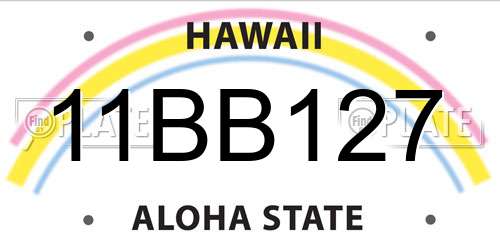 11BB127 Hawaii License Plate