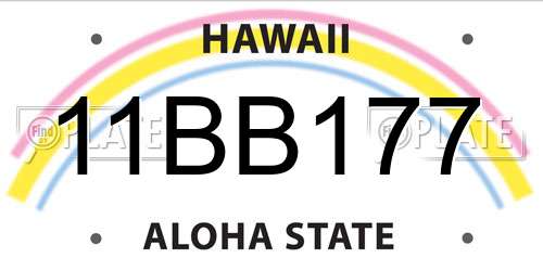11BB177 Hawaii License Plate