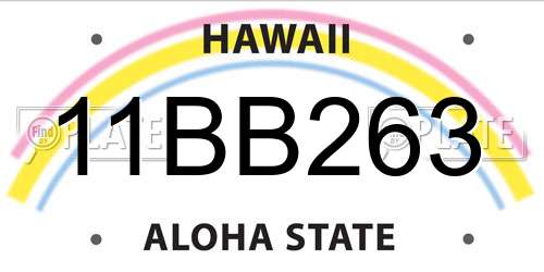 11BB263 Hawaii License Plate