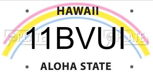 11BVUI Hawaii License Plate