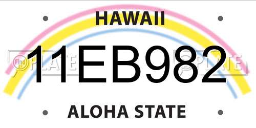 11EB982 Hawaii License Plate