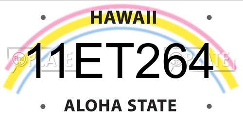 11ET264 Hawaii License Plate
