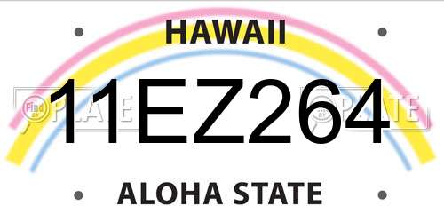 11EZ264 Hawaii License Plate