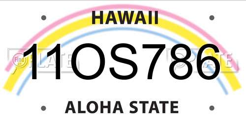 11OS786 Hawaii License Plate