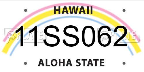 11SS062 Hawaii License Plate