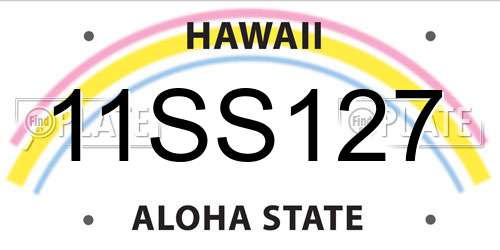 11SS127 Hawaii License Plate