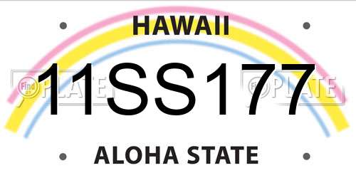 11SS177 Hawaii License Plate