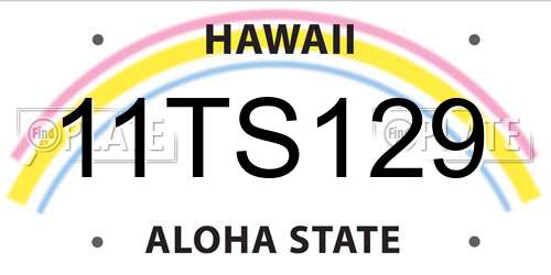 11TS129 Hawaii License Plate