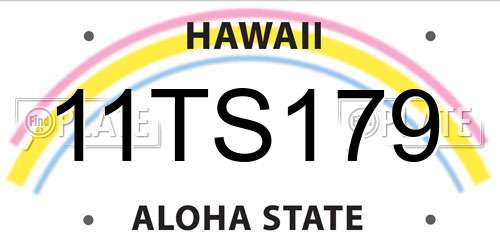 11TS179 Hawaii License Plate
