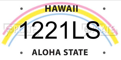 1221LS Hawaii License Plate