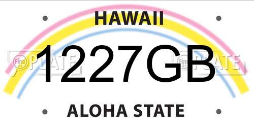 1227GB Hawaii License Plate