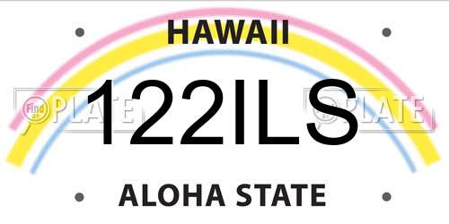 122ILS Hawaii License Plate