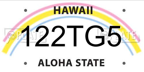 122TG5 Hawaii License Plate
