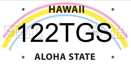 122TGS Hawaii License Plate