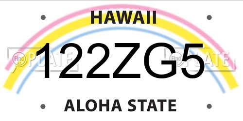 122ZG5 Hawaii License Plate