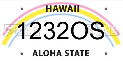 1232OS Hawaii License Plate