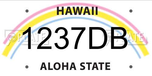 1237DB Hawaii License Plate