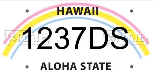 1237DS Hawaii License Plate