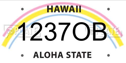 1237OB Hawaii License Plate