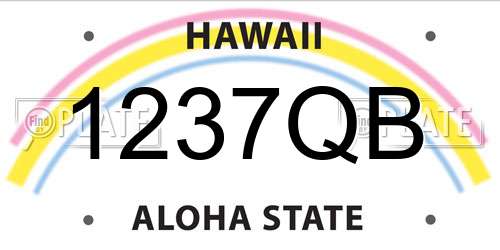 1237QB Hawaii License Plate
