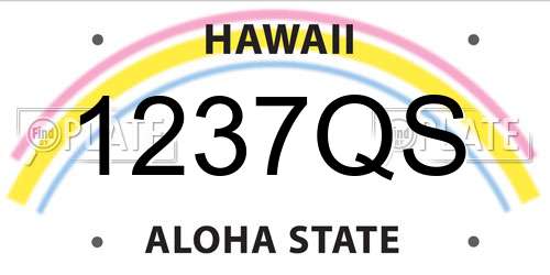 1237QS Hawaii License Plate