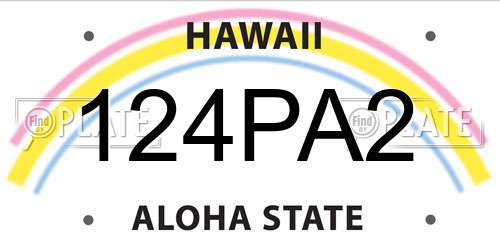 124PA2 Hawaii License Plate