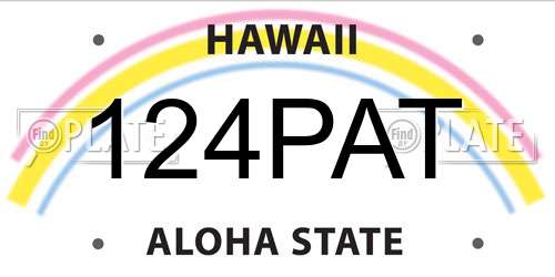 124PAT Hawaii License Plate