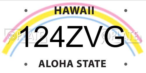 124ZVG Hawaii License Plate