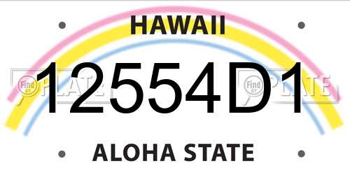 12554D1 Hawaii License Plate