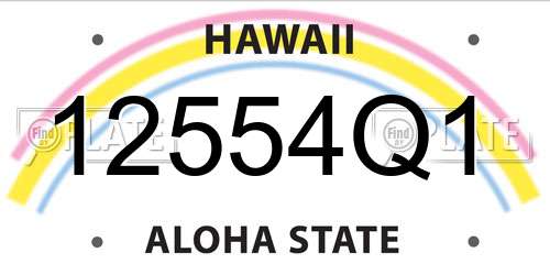 12554Q1 Hawaii License Plate