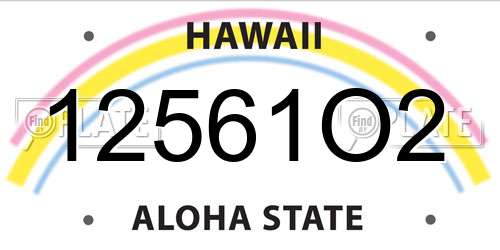 12561O2 Hawaii License Plate