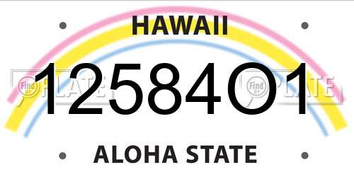 12584O1 Hawaii License Plate