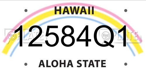 12584Q1 Hawaii License Plate