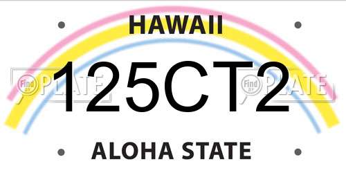 125CT2 Hawaii License Plate