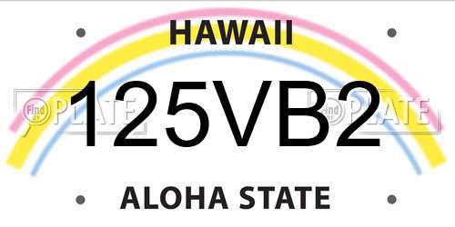 125VB2 Hawaii License Plate