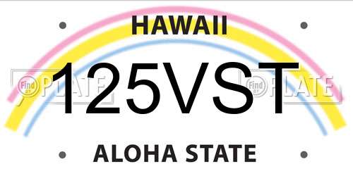 125VST Hawaii License Plate