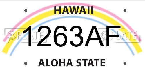 1263AF Hawaii License Plate