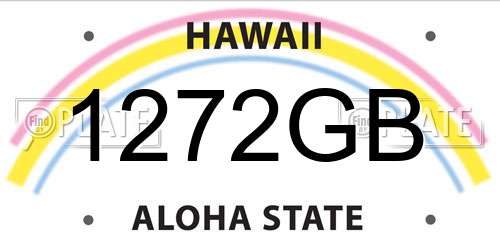 1272GB Hawaii License Plate