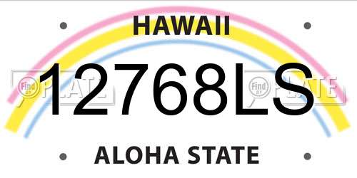 12768LS Hawaii License Plate