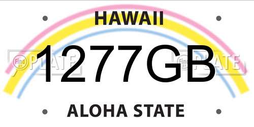 1277GB Hawaii License Plate