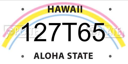 127T65 Hawaii License Plate